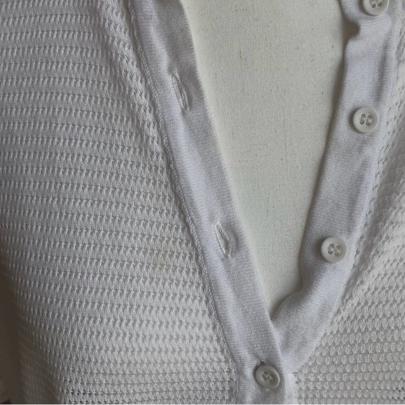 White Button-Up Women's Top with butterfly and sunflower detail - Picture 8 of 10